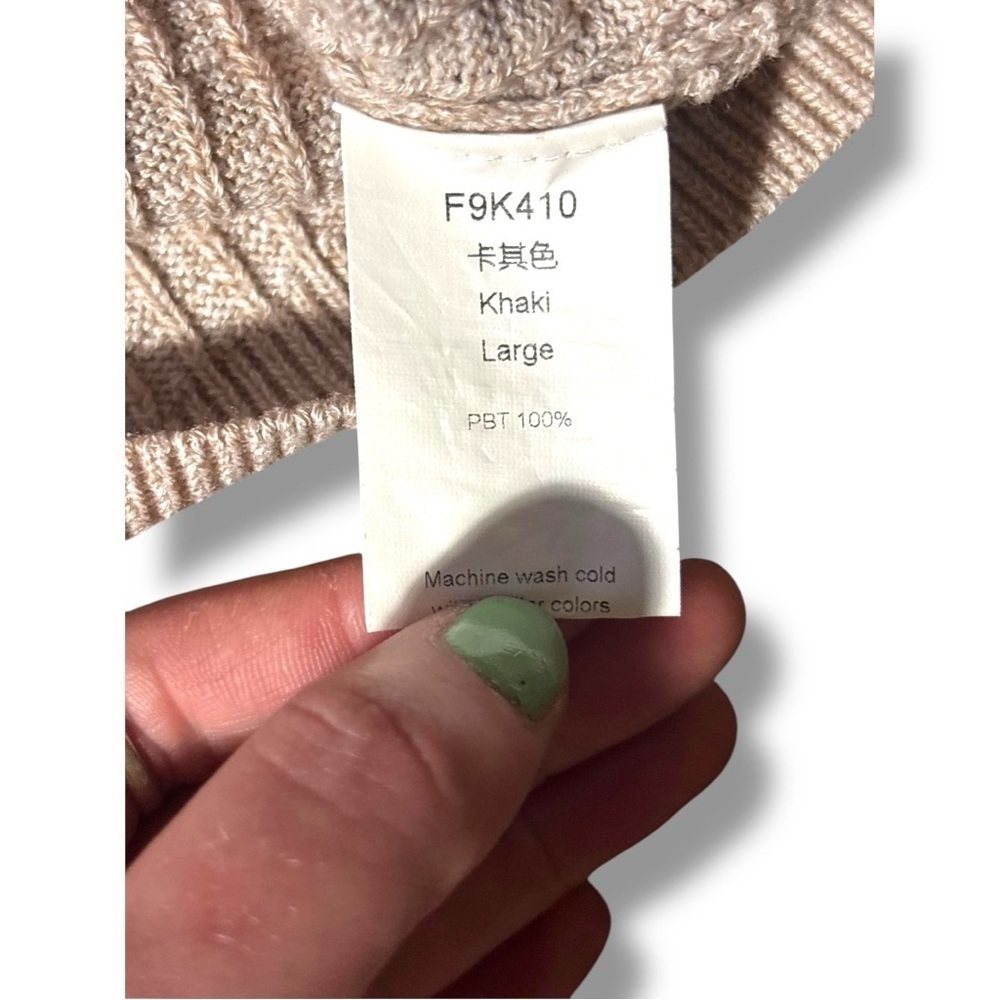 Unbranded Chic Cozy Cream V-Neck Wrap Front Long Sleeve Knit Size Large Sweater - Picture 12 of 16